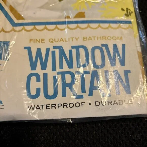 Vtg 1960's Vinyl Window Curtain Sierra Yellow 66 x 45 Inch Happy Home Woolworth - Picture 3 of 9